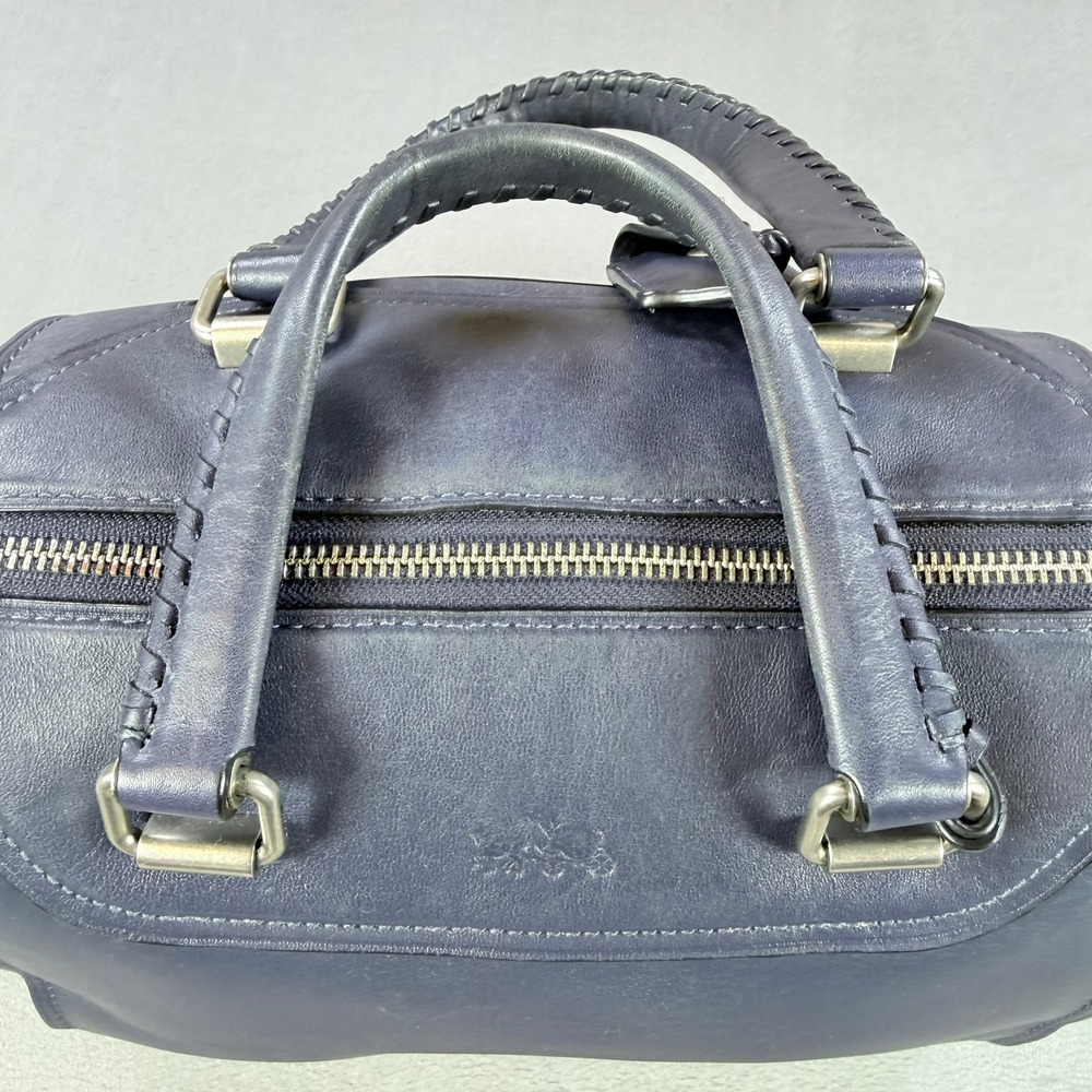Coach Ace Satchel Glovetanned Leather Navy Blue 12x8x6.5 Braided Handles 37017 - Picture 10 of 16
